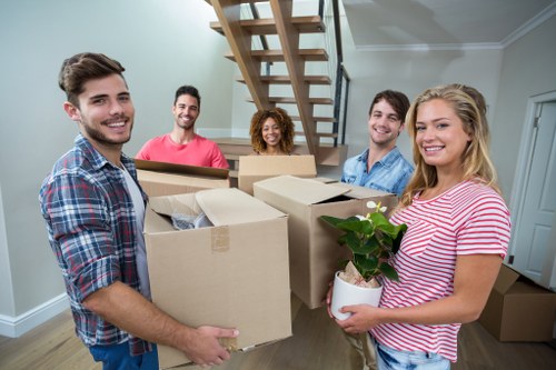 Careful furniture handling in a Knightsbridge apartment building