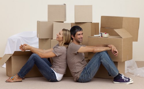 Elegant furniture being handled during a Knightsbridge house move