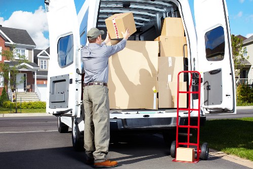 Packing materials and wrapped furniture for a Knightsbridge relocation
