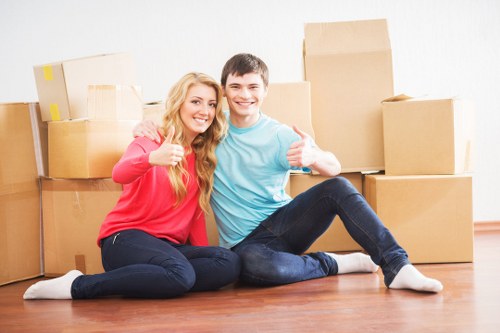 Careful labelling and box preparation during packing services
