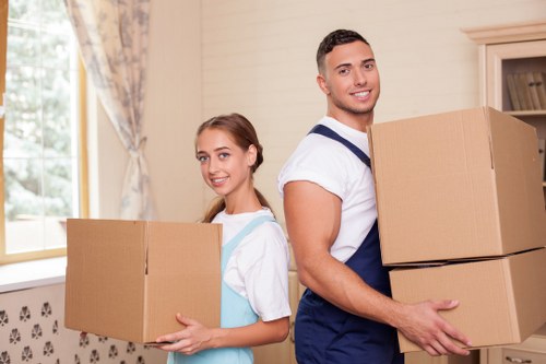 Professional movers coordinating a premium relocation in central London