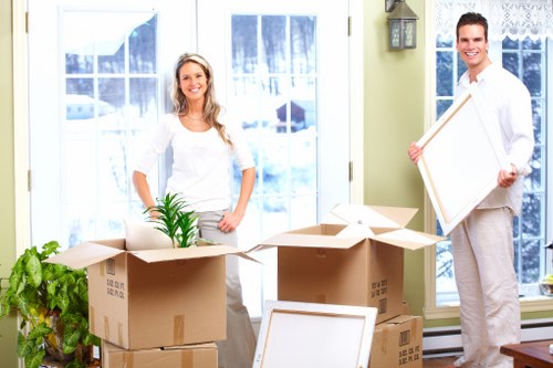 Preparation checklist and boxed belongings for a Knightsbridge move